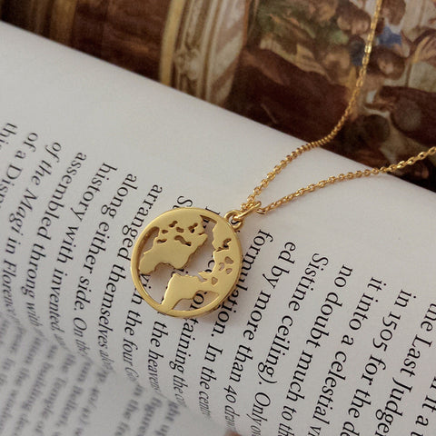 S925 Sterling Silver Your World Map Necklace