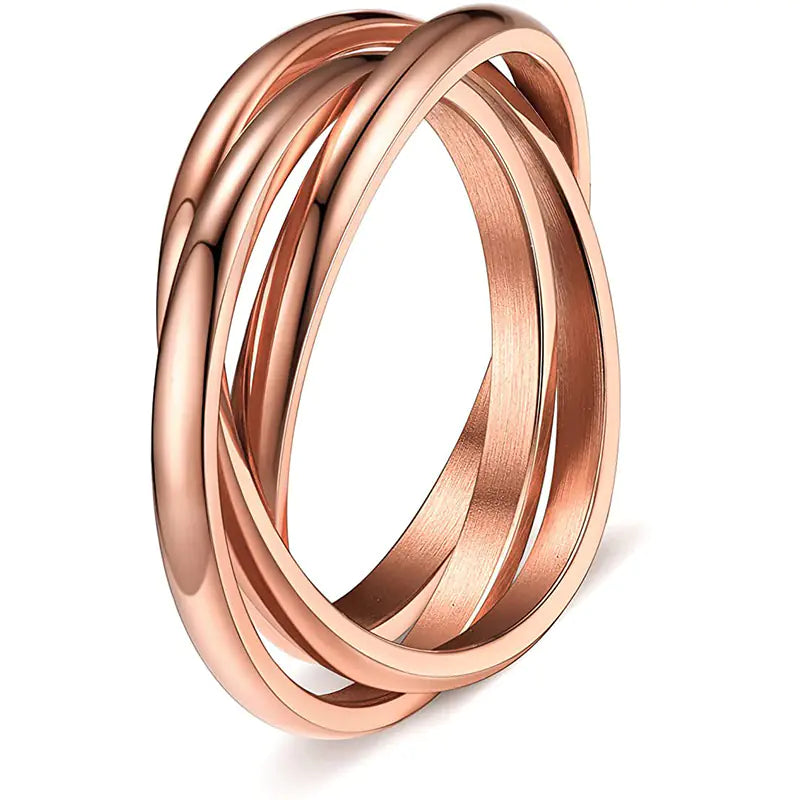 Three-ring Rotating Geometric Anxiety Relief Rings