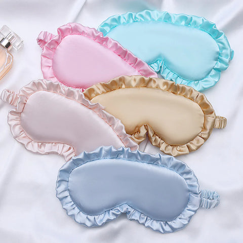 Silk Ruffle Sleep Eye Mask for Better Sleep (Multicolor)