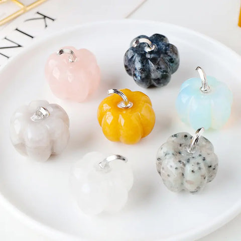 Natural Crystal Pumpkin Sculpture