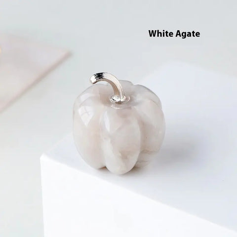 Natural Crystal Pumpkin Sculpture