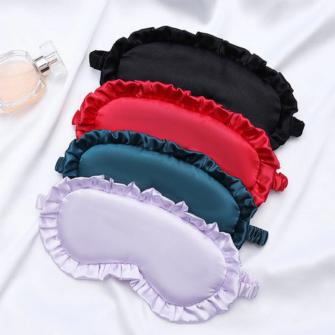 Silk Ruffle Sleep Eye Mask for Better Sleep (Multicolor)