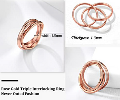 Three-ring Rotating Geometric Anxiety Relief Rings