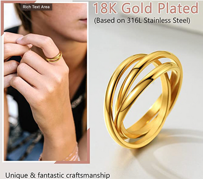 Three-ring Rotating Geometric Anxiety Relief Rings
