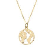 S925 Sterling Silver Your World Map Necklace