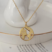 S925 Sterling Silver Your World Map Necklace
