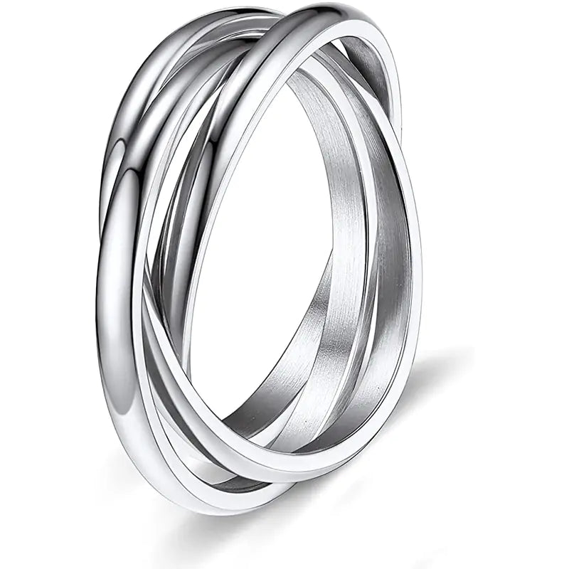 Three-ring Rotating Geometric Anxiety Relief Rings