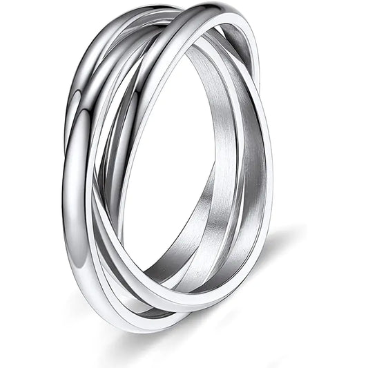 Three-ring Rotating Geometric Anxiety Relief Rings
