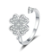 Clover Zircon Ring for Anxiety Relief and Decompression
