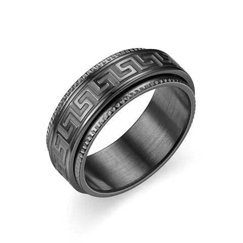 Titanium Steel Men's Anti-Anxiety Rotating Ring
